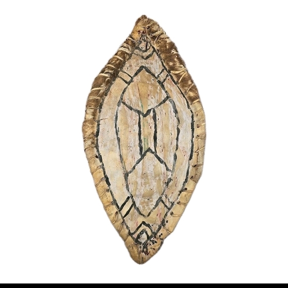 Authentic African Maasai Shield 20 inches Long x 9 1/2 inches Wide - Picture 1 of 13